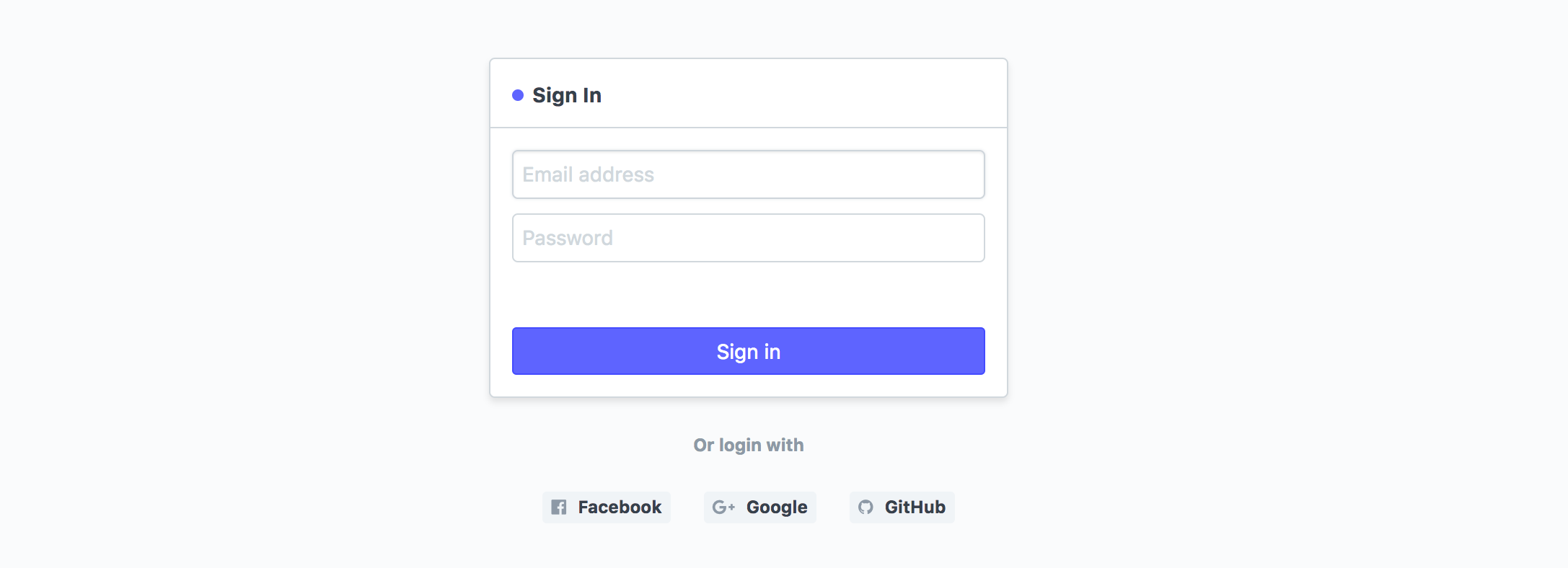 Login screen with Social Logins enabled