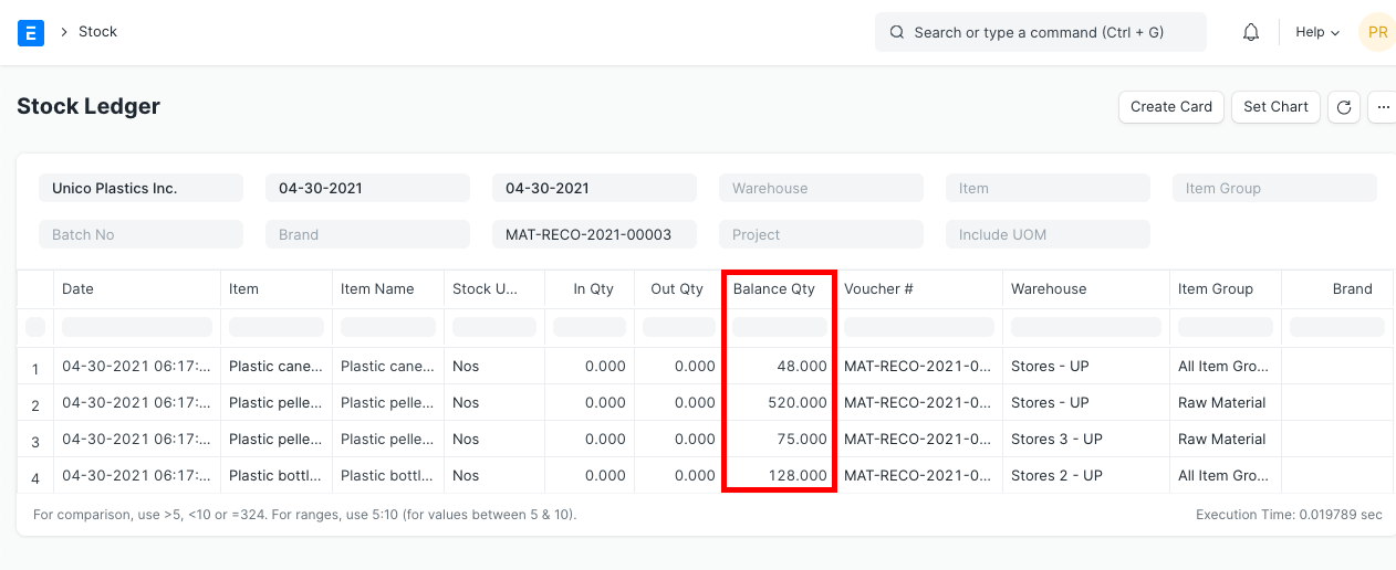 Stock Reconciliation