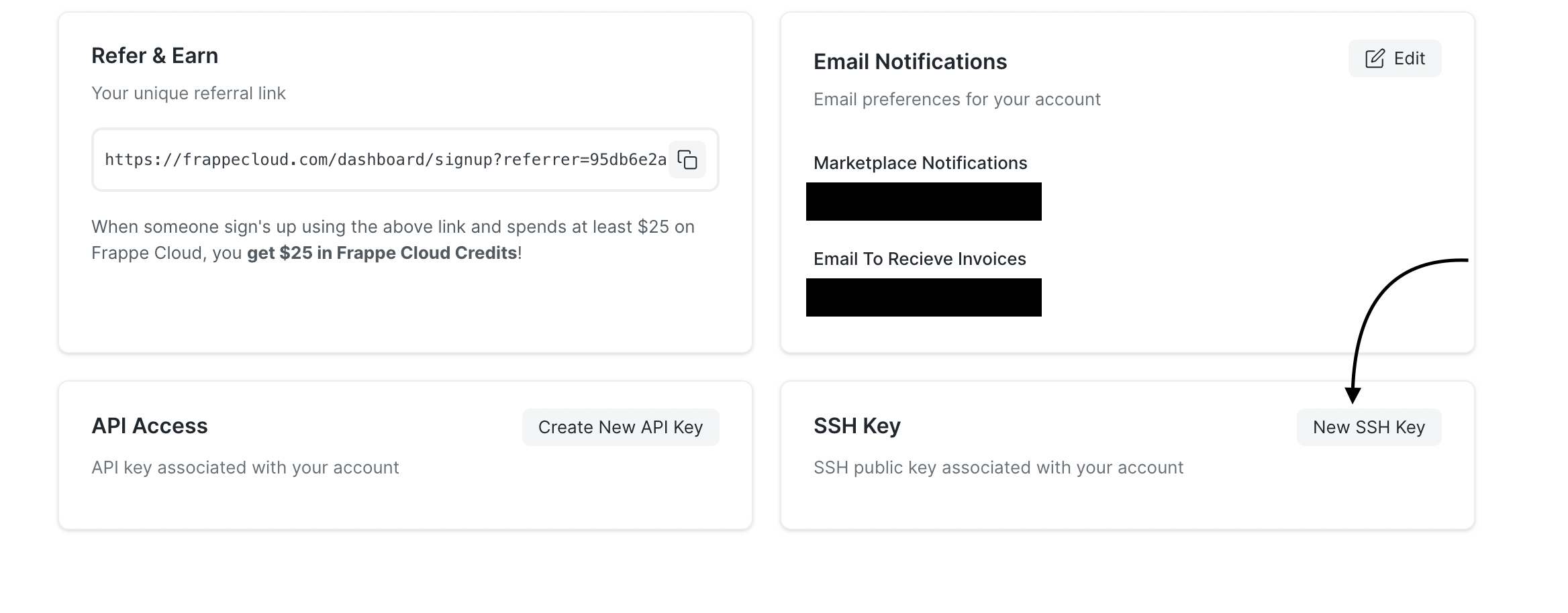 SSH Key Addition Section