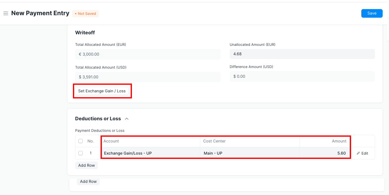 Exchange Gain/Loss Ledger