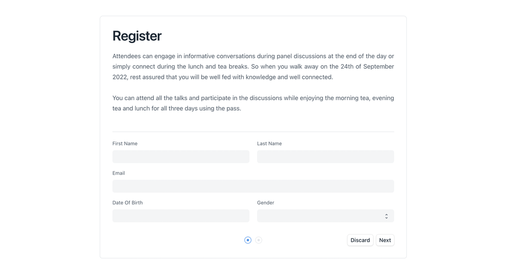 Step Web Form Page 1