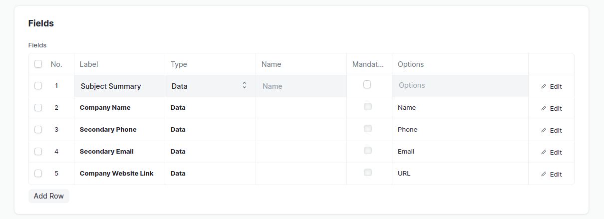 Data field types