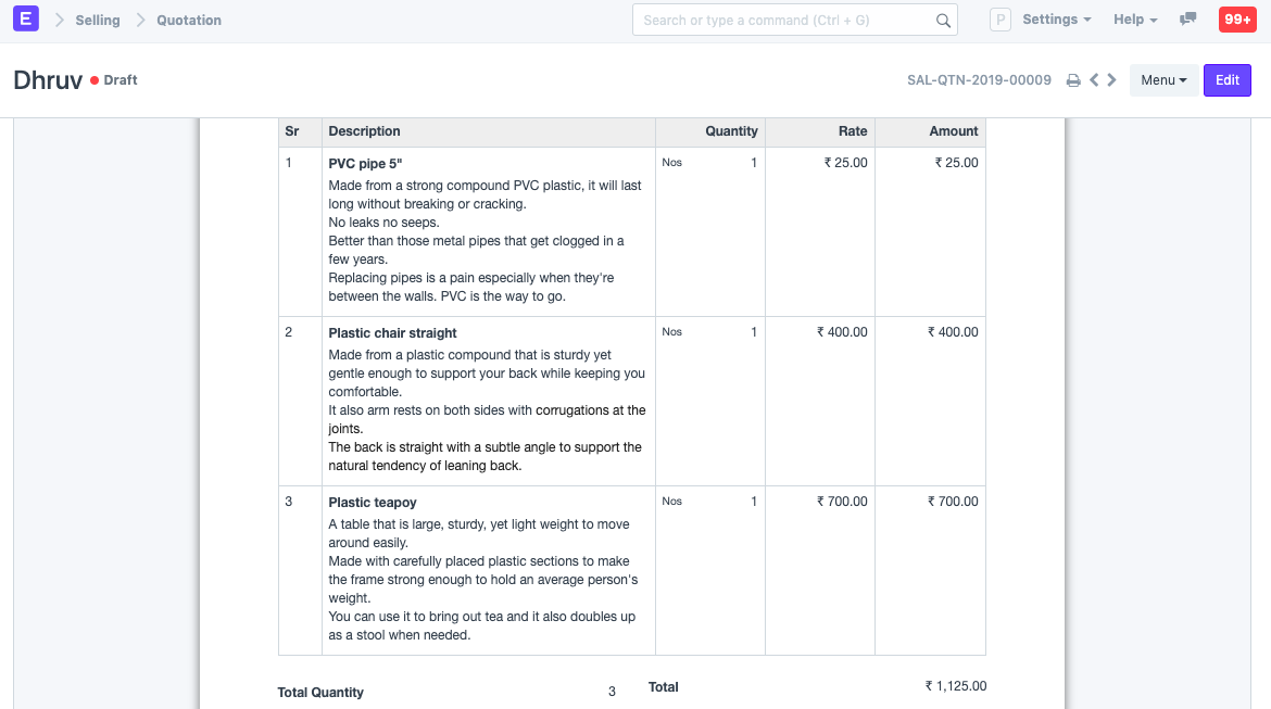 Compact Print Format Settings