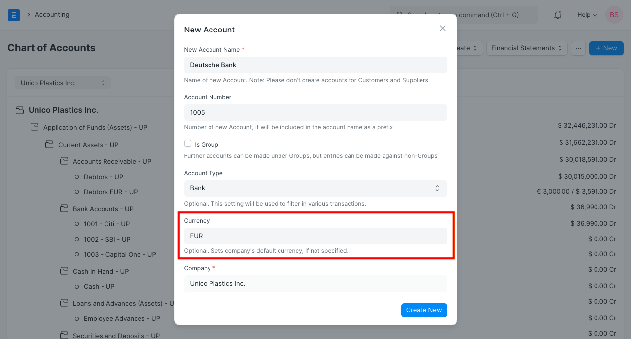 Currency in Ledger