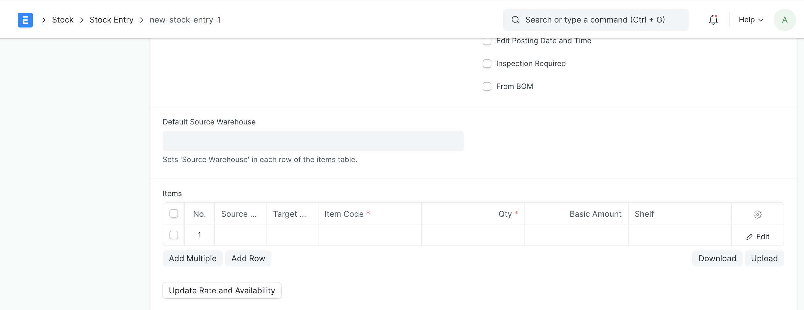 inventory dimension on transaction